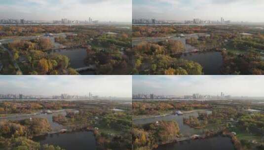 哈尔滨太阳岛风景区航拍高清在线视频素材下载