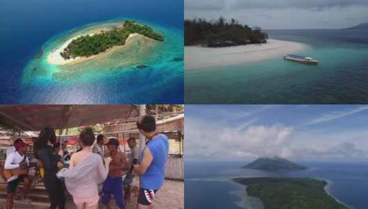 印尼美娜多海滩海岛人文实拍高清在线视频素材下载