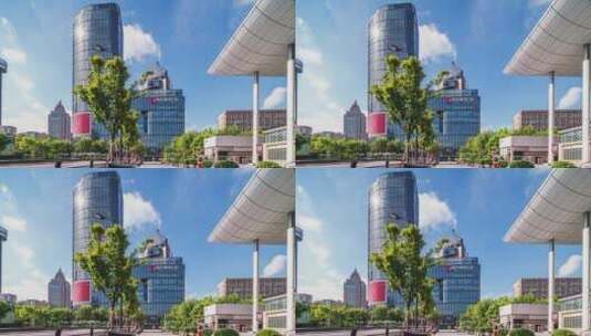 杭州国大城市广场移动延时高清在线视频素材下载