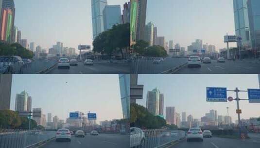 长沙市区交通公路行驶的车辆高清在线视频素材下载