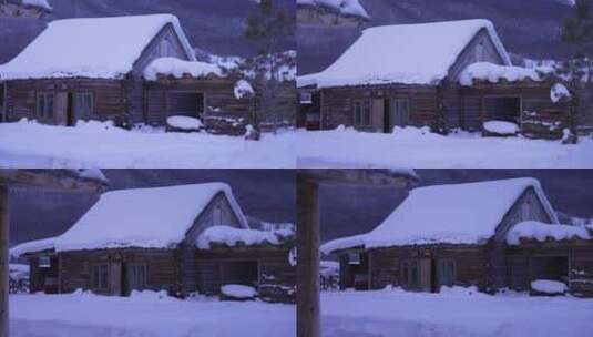 新疆喀纳斯雪景高清在线视频素材下载