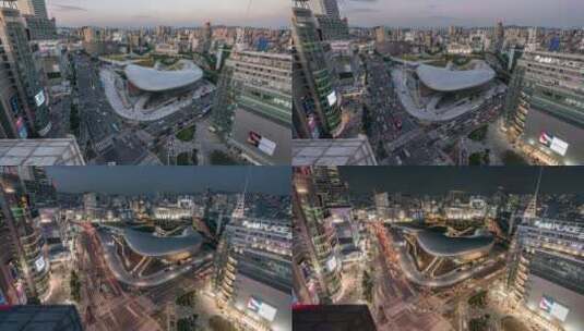 韩国首尔ddp广场日转夜延时摄影高清在线视频素材下载