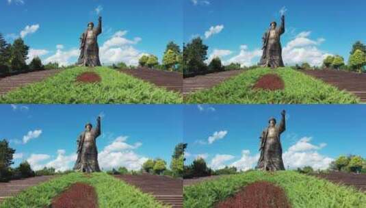 成吉思汗铜像高清在线视频素材下载
