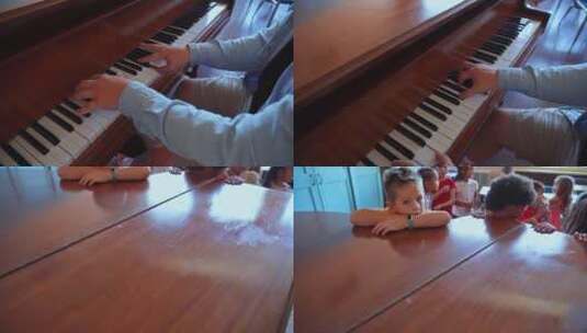 弹钢琴 手指弹钢琴特写高清在线视频素材下载