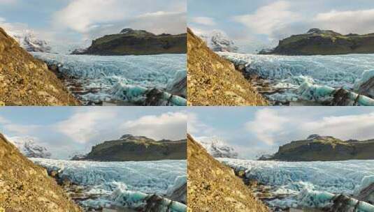 冰岛Svinafellsjokull冰川的时间推移高清在线视频素材下载