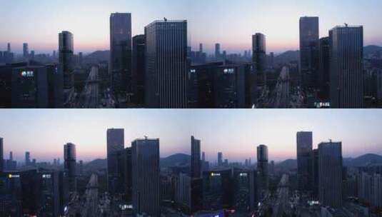 夜幕降临城市深圳布心路车流水贝高楼大厦高清在线视频素材下载