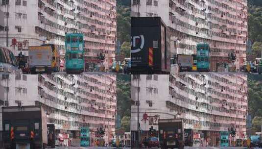 香港北角大厦叮叮车高清在线视频素材下载