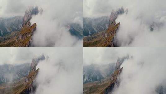 自然风光 巍峨的山峰山顶云雾山峰云海登顶高清在线视频素材下载