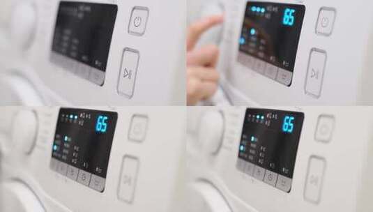 设置洗衣机清洗床上用品高清在线视频素材下载