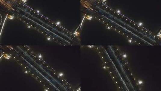 广州人民桥航拍夜景高清在线视频素材下载