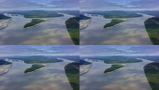 河流大景航拍高清在线视频素材下载