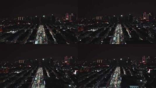 城市夜景大全景航拍高清在线视频素材下载