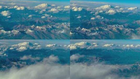 大气雪山 云海雪山  新疆天山 江山如画高清在线视频素材下载