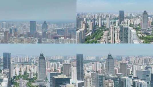 临沂城市高楼林立航拍4K素材高清在线视频素材下载