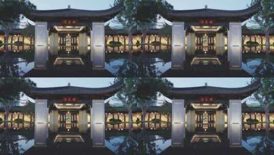 传统中式建筑桃花源高清在线视频素材下载