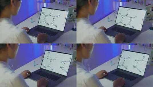 化学家分析实验数据高清在线视频素材下载