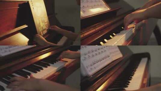 弹钢琴钢琴演奏高清在线视频素材下载