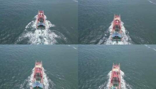 南海开渔节渔船出海捕鱼高清在线视频素材下载