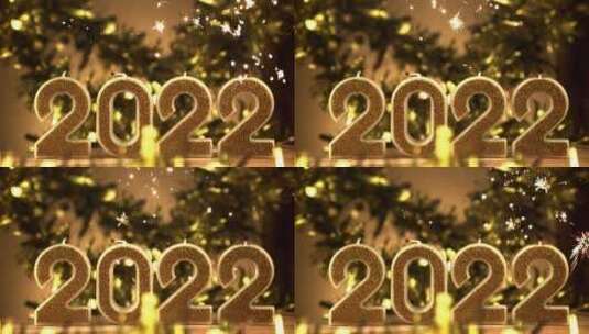 在家庆祝2022年新年高清在线视频素材下载