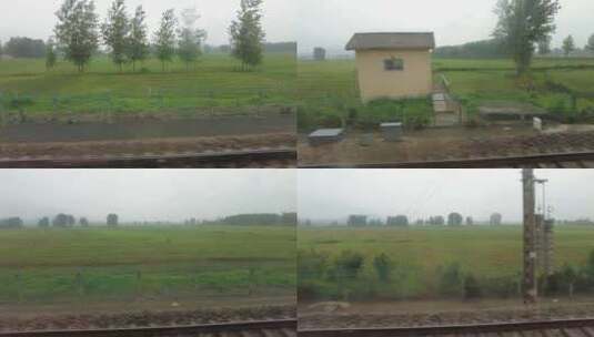 火车窗外风景实拍高清在线视频素材下载