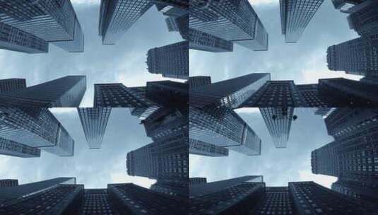 仰拍高楼天空  仰视仰望城市建筑高楼高清在线视频素材下载