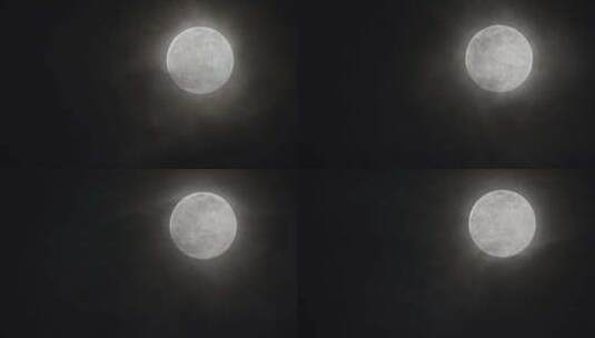 夜晚天空满月亮月球唯美高清在线视频素材下载