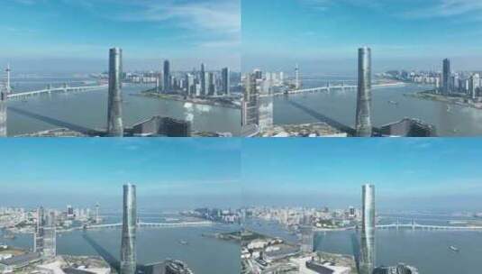 珠三角澳门航拍珠海珠江口澳门塔西湾大桥高清在线视频素材下载