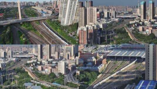 4K高清沈阳宣传片交通高铁穿梭城市高清在线视频素材下载