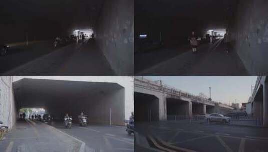 桥洞隧道车流镜头高清在线视频素材下载
