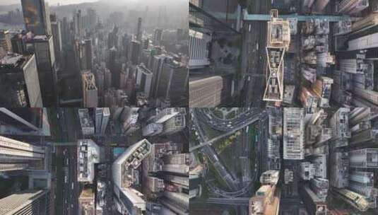 香港湾仔区马路俯拍高清在线视频素材下载