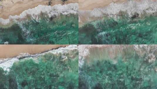 印度尼西亚巴厘岛清澈的绿松石海水冲刷沙滩高清在线视频素材下载