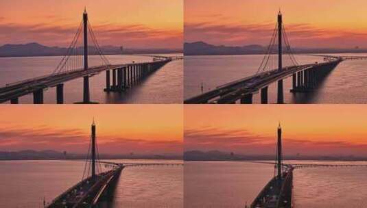 青岛胶州湾大桥高清在线视频素材下载