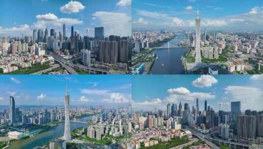 2024广州塔珠江新城地标合集高清在线视频素材下载