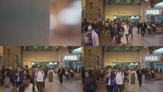 香港地铁人来人往高清在线视频素材下载
