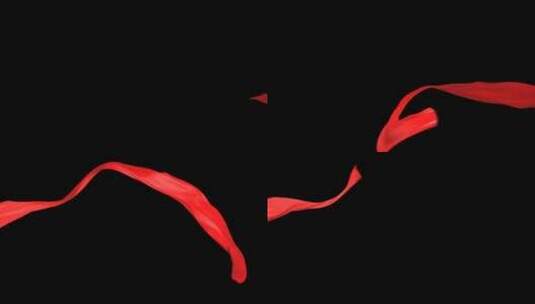 红绸飞舞动画【透明背景】高清在线视频素材下载