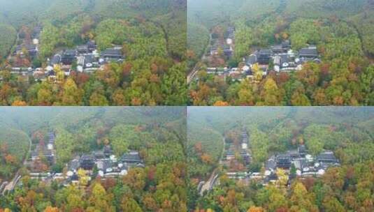 浙江湖州安吉灵峰寺灵峰度假区高清在线视频素材下载