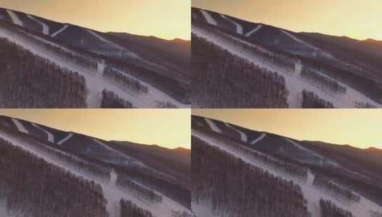 冬季高山雪场雪道高清在线视频素材下载