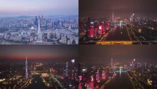 广州塔夜景高清在线视频素材下载