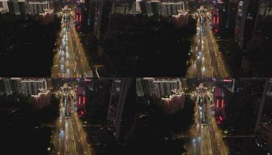 航拍四川成都城市地标夜景高清在线视频素材下载