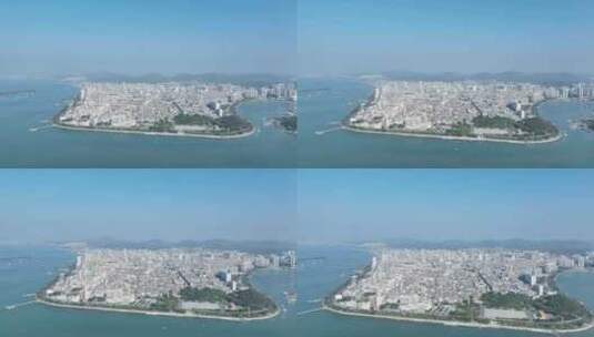 汕尾海边风景航拍海湾城市海滨大道建筑风光高清在线视频素材下载