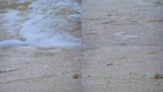 大海海浪浪花冲刷沙滩高清在线视频素材下载
