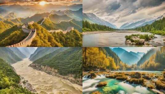 祖国大好河山 中国自然风光合集高清在线视频素材下载