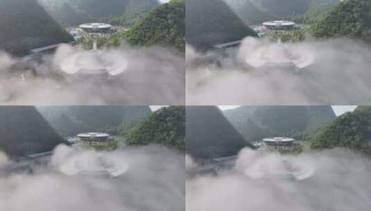 贵州天空之桥清晨航拍高清在线视频素材下载