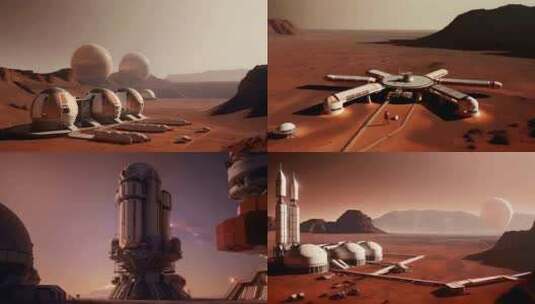 火星基地科技太空探索合集高清在线视频素材下载