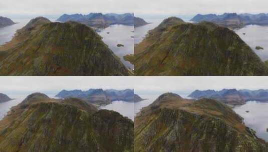 挪威罗弗敦山的挪威全景鸟瞰展示海景和坚固高清在线视频素材下载