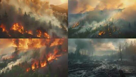 森林火灾高清在线视频素材下载