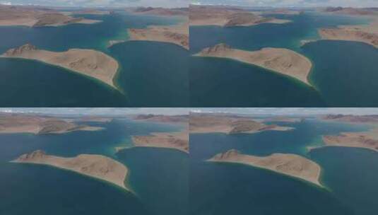 西藏那曲佩古措蓝色湖泊阿里大环线高空航拍高清在线视频素材下载