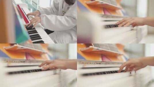 医生弹奏钢琴高清在线视频素材下载