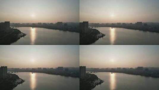 航拍广东惠州城市日出高清在线视频素材下载