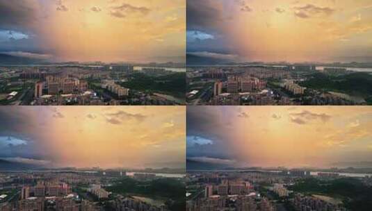 城市震撼雨后晚霞（福州）高清在线视频素材下载